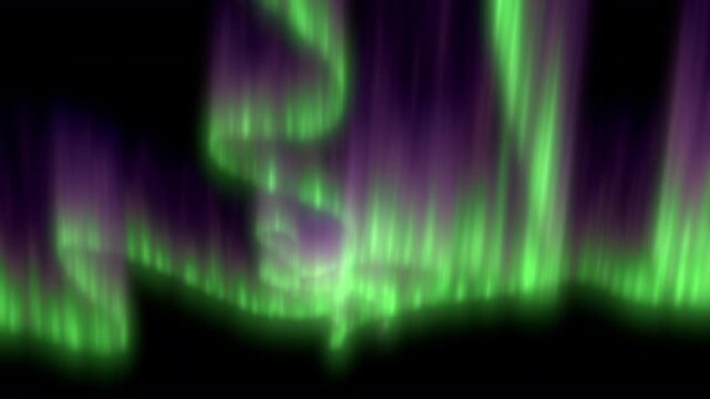 Aurora Borealis / Northern Lights On Black Background, 25 FPS.