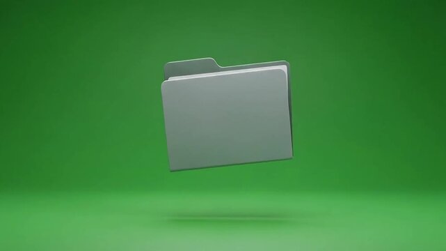 Clean digital folder icon floating on a vibrant green background.