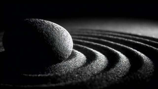 Zen Buddhism, meditation, inner peace, Chinese Japanese Asian tradition. Therapy stress release treatment, health lifestyle. A monochromatic, closeup shot of a spherical object.