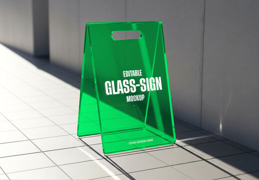 Acrylic Glass Sign Mockup