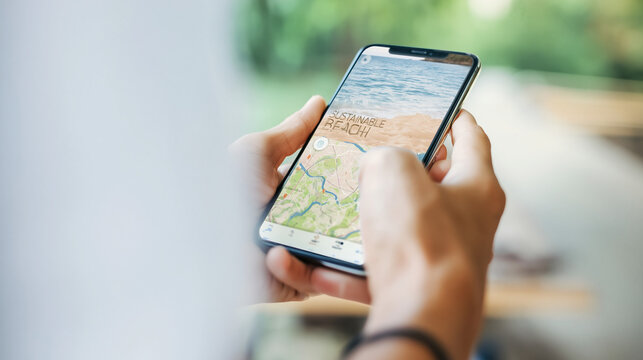 <Explore Modern Navigation: Smartphone GPS Travel Adventure with Digital Maps>
