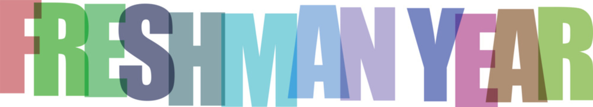 Colorful freshman year welcome banner for new student celebration