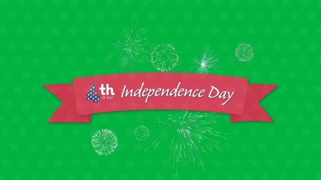 Animation of text 4th of July Indeendence Day written over black background with white stars