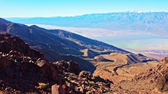 Scenic mountain range view from Dante Ridge Mount Perry trail in Death Valley California