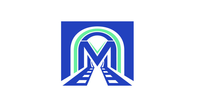 Blue Letter M Logo Design.