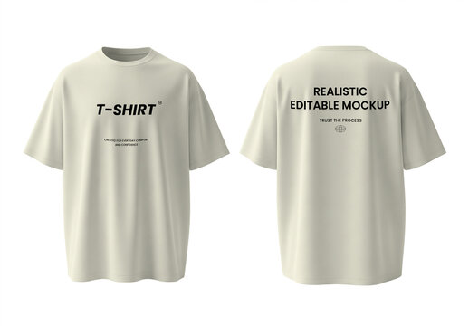 Oversized T-shirt mockup with Front and Back View