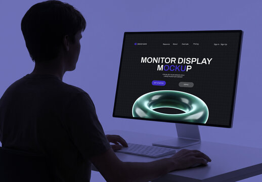 Desktop Computer Monitor Screen Mockup