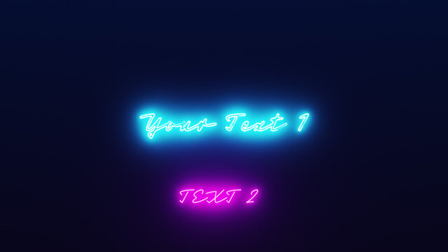 Neon Animated Text Title with Vibrant Glow Effect