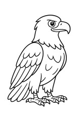 Obraz premium A sharp eagle vector illustration featuring a powerful raptor head on a white background for wildlife and nature design
