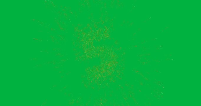 Animation of new year's eve countdown in gold exploding glitter on white background