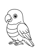 Fototapeta premium A cute cartoon bird character on a tree branch in a nature illustration design