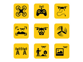 Drone Technology Icons Collection. © Paylopiii