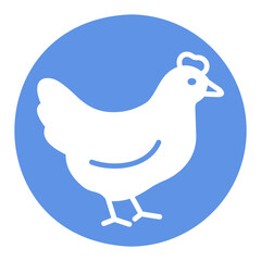 Fototapeta premium Whole Chicken Hen Glyph Vector Icon
