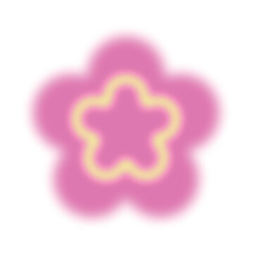 Blurred Gradient Cute Pink Yellow Flower Element Illustration