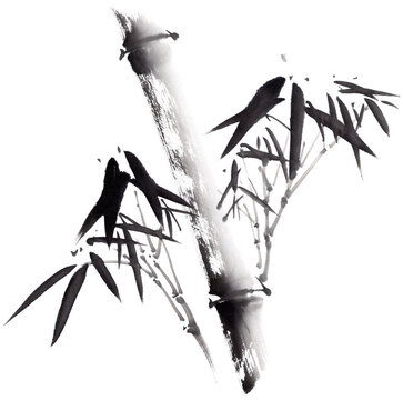 水墨画「竹」Zen Sumi-e Bamboo