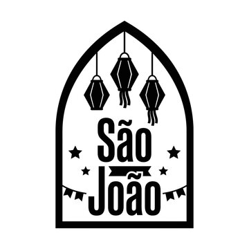 Festa Junina baking scene black silhouette