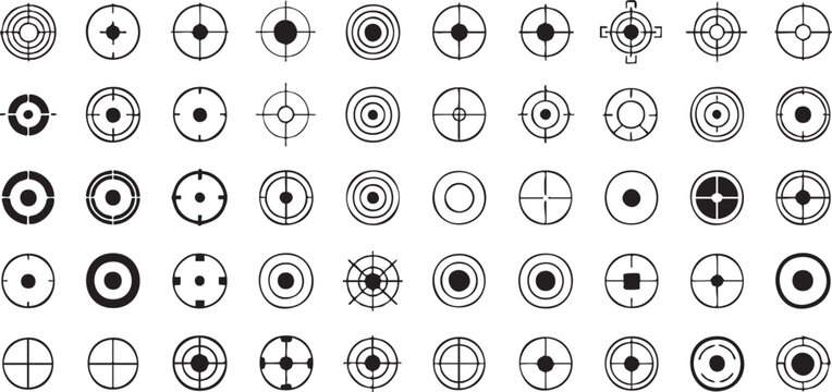 crosshair vector pack target reticle designs for game ui