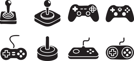 controller silhouette collection black white gaming controllers © AIcon Vector