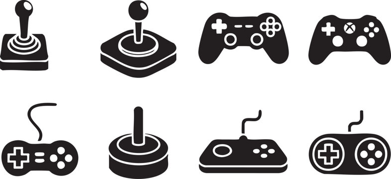 controller silhouette collection black white gaming controllers