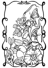 berry n bloom for coloring © Metta