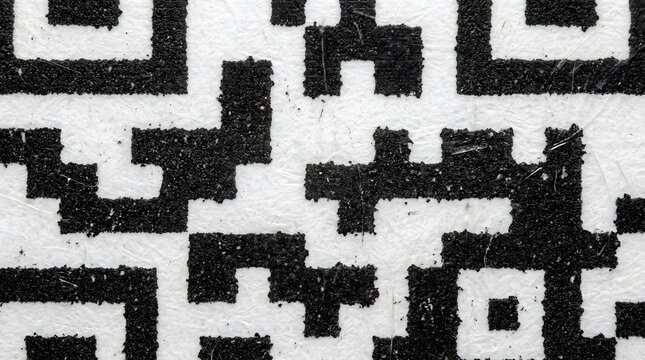 QR code abstract pattern design, information technology and data transmission, copy space