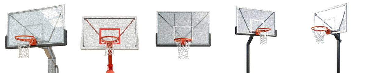 isolated set of High Quality Basketball Hoop System Set Isolated on White Background – Professional Sports PNG Stock Image[PNG STOCKIMAGE]/ © Dynamic Shoots
