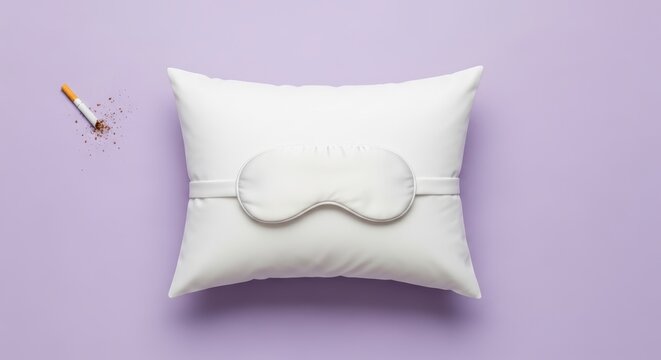 Sleeping white eye mask and earplug.