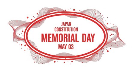 Japan constitution memorial day may 03 red graphic design element