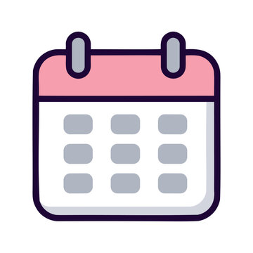 Cute calendar icon indicating scheduling or planning, with soft colors and rounded edges