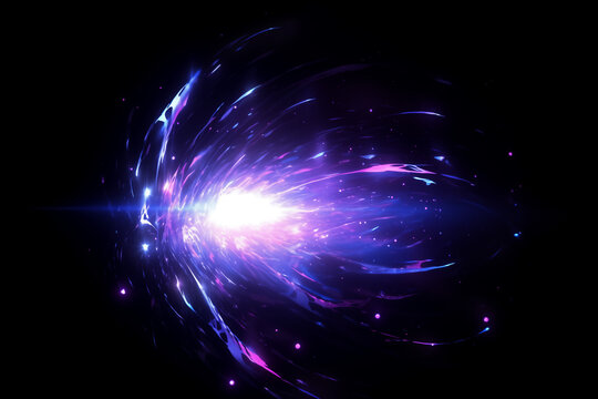 Magic Energy Blast Beam Glow Effect Isolated on Black Background