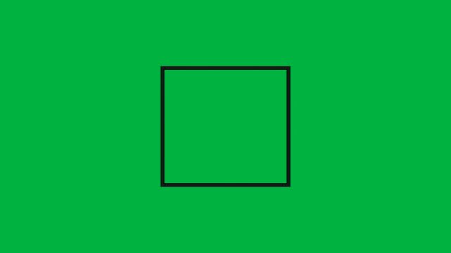 Animation of black frame with copy space on white background