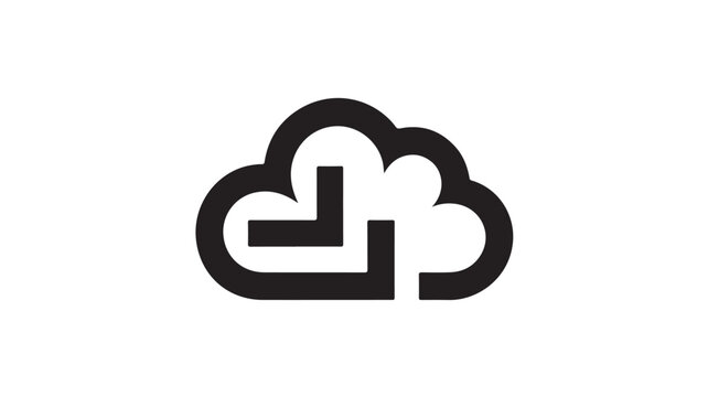 Cloud Computing Symbol With Ladder For Technology And Innovation Concepts
