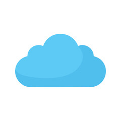 Fototapeta premium Simplified light blue cloud hovering against a crisp white backdrop illustration