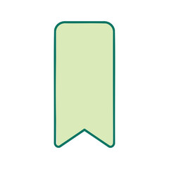 Obraz premium Simple mint green bookmark with rounded corners and teal trim against a white background