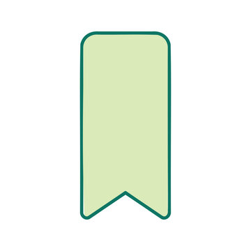 Simple mint green bookmark with rounded corners and teal trim against a white background