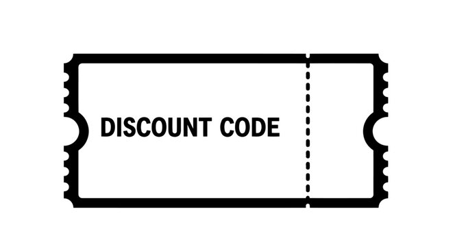 Flat lay discount code banner with scissors and dotted cut line for promotions
