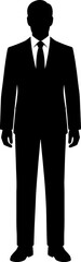 Fototapeta premium elegant businessman silhouette in black suit vector illustration flat design