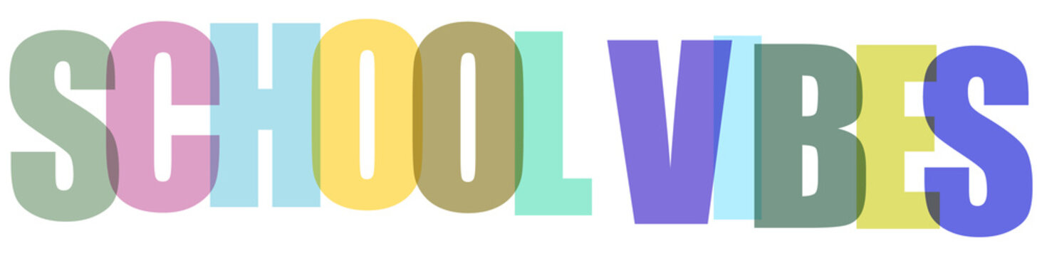 Colorful bold school vacation bible school letters for summer events