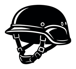 Obraz premium Military helmet providing head protection, essential tactical gear for soldiers, representing army, war, and combat