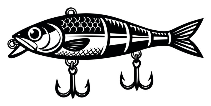 Fishing lure minnow crankbait showing realistic fish design and treble hooks, ideal for fishing sports and outdoor recreation