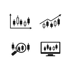 Fototapeta premium A set of four different candlestick chart icons