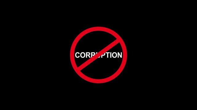 No corruption sign animation: anti-bribery and ethical business concept motion anti-corruption ethics
