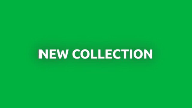 Animation of new collection text in repetition on white background
