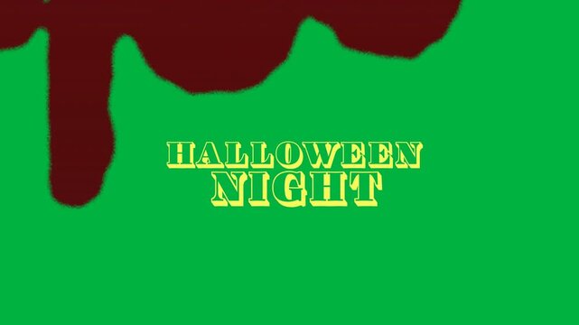 Animation of halloween text and blood on white background