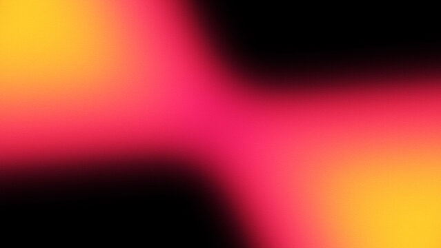 Magenta Yellow Black Dramatic Grain Gradient. Bold abstract background featuring intense gradients from bright yellow and hot magenta through deep pink into pure black.