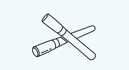 Fototapeta premium Cigarette and cigar crossed illustration