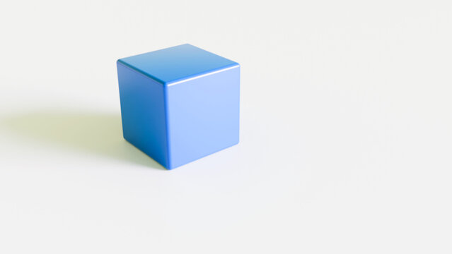 blue 3d cube on white background