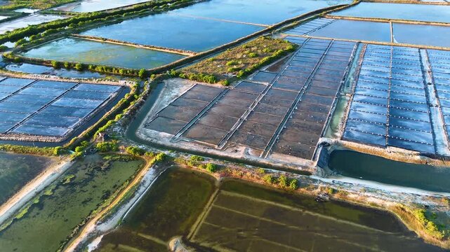 The Hon Khoi Salt Fields in Doc Let near Nha Trang, Vietnam.