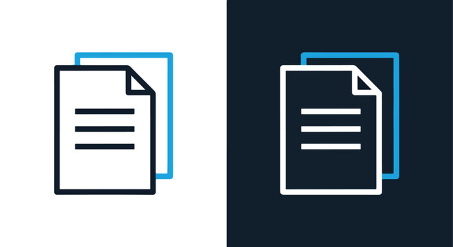 Document file stack flat vector icon - Line and glyph solid icon and logo template - Clipart, sticker - icon set