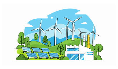 wind turbine and green energy © Md